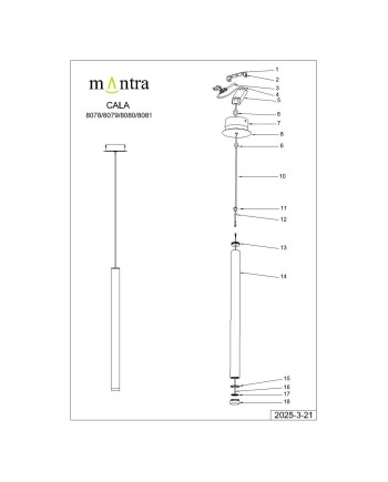 CALA * COLGANTE 1L LED 6W - BLANCO
